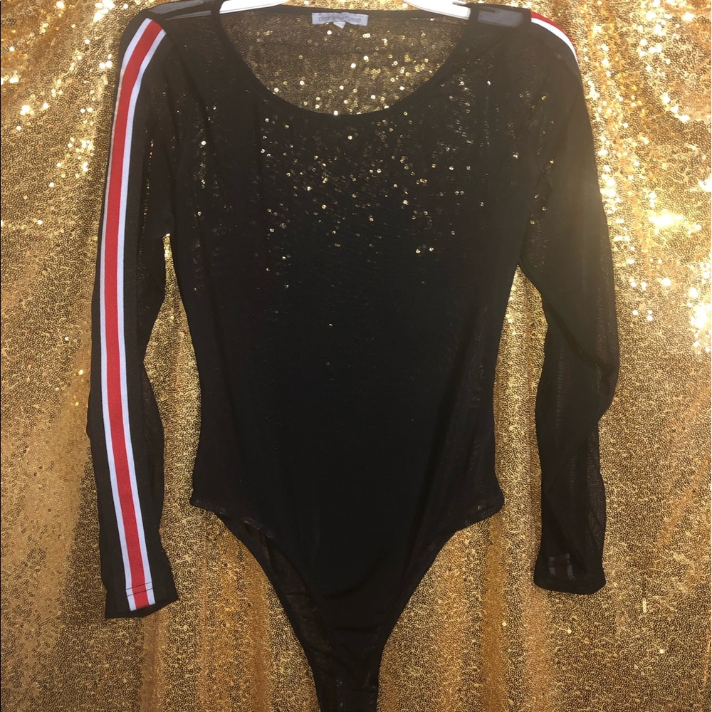 Black shear leotard